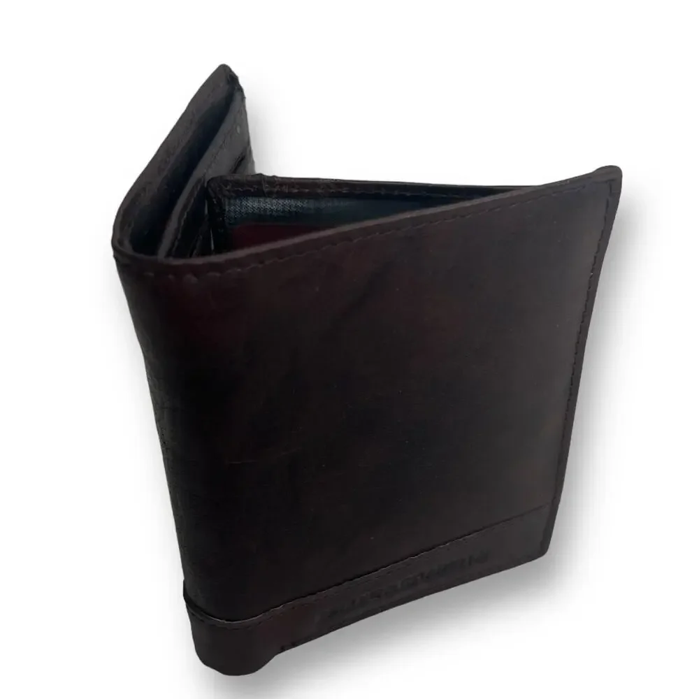 Spikes & Sparrow Baxter Mens Dark Brown Leather Wallet RFID 12 Card  Slots New
